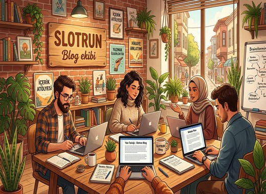 SlotrunBlog editör ekibi çalışma ortamı görseli